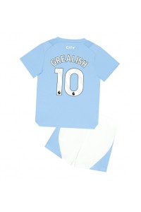 Fotbalové Dres Manchester City Jack Grealish #10 Dětské Domácí Oblečení 2023-24 Krátký Rukáv (+ trenýrky)